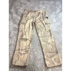 Ring of Fire Mens Camo Cargo Jogger Pants Elastic Waist Drawstring Pockets Larg